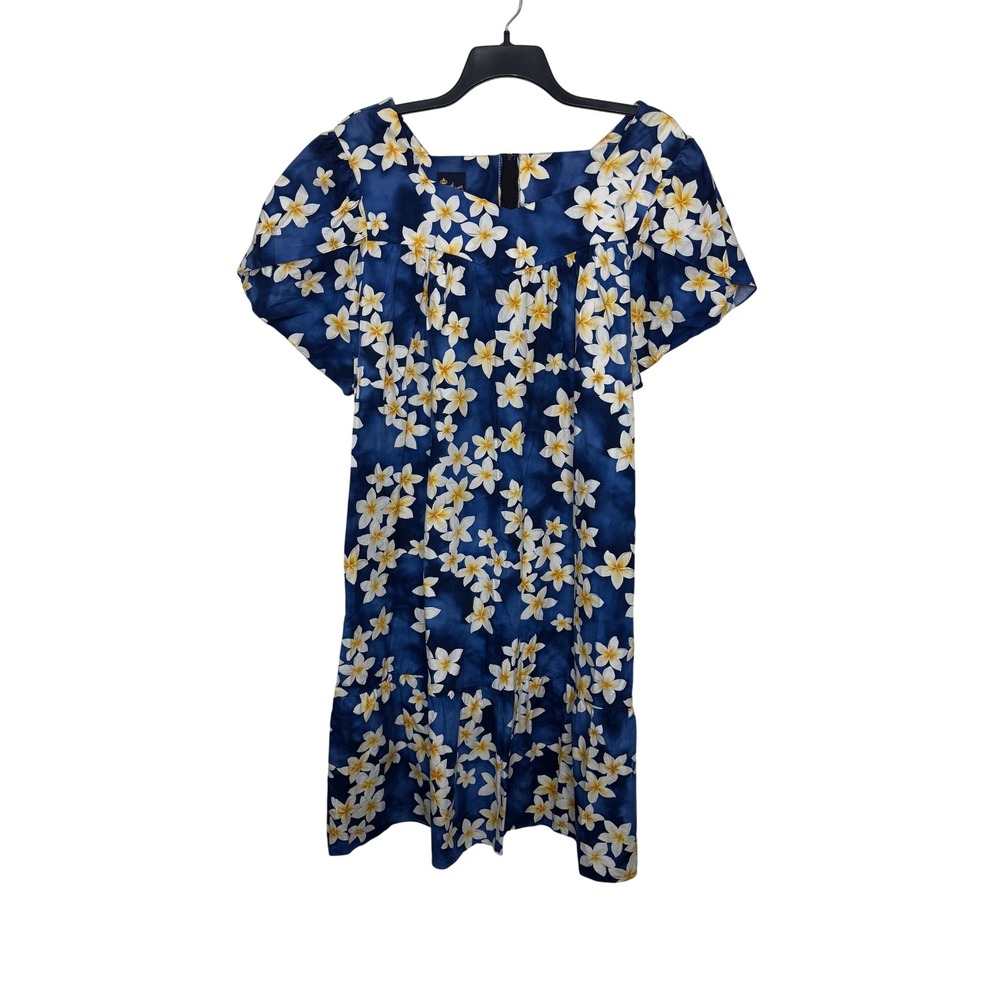 Royal Creations Muumuu Dress Womens 3XL Blue Floral Cotton Made in Hawaii